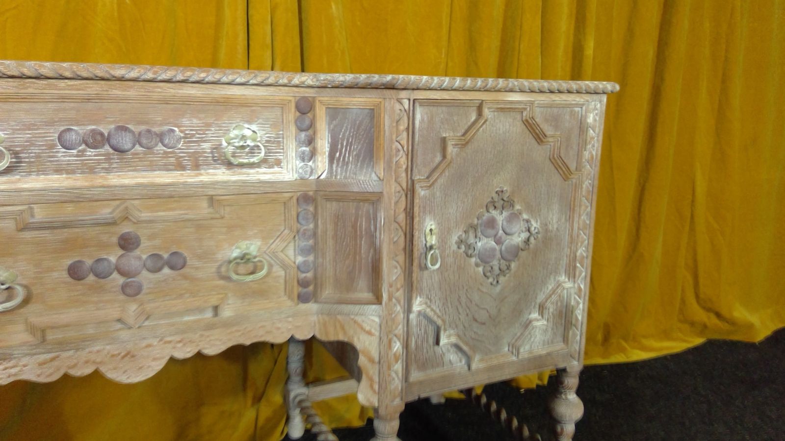 A Large And Impressive Bleached Oak(cerused) Carolian Style Sideboard photo vinterior