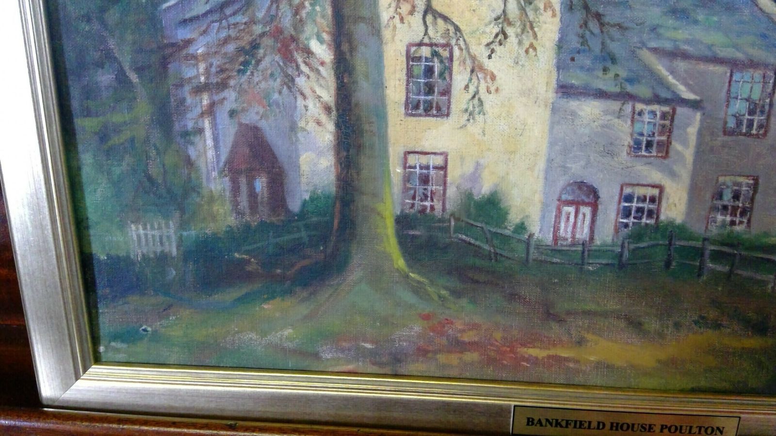 Lancashire Oil Painting On Canvas Layed Down On Board Titled Evening Glow Bankfield Poulton Le Fylde photo furniture