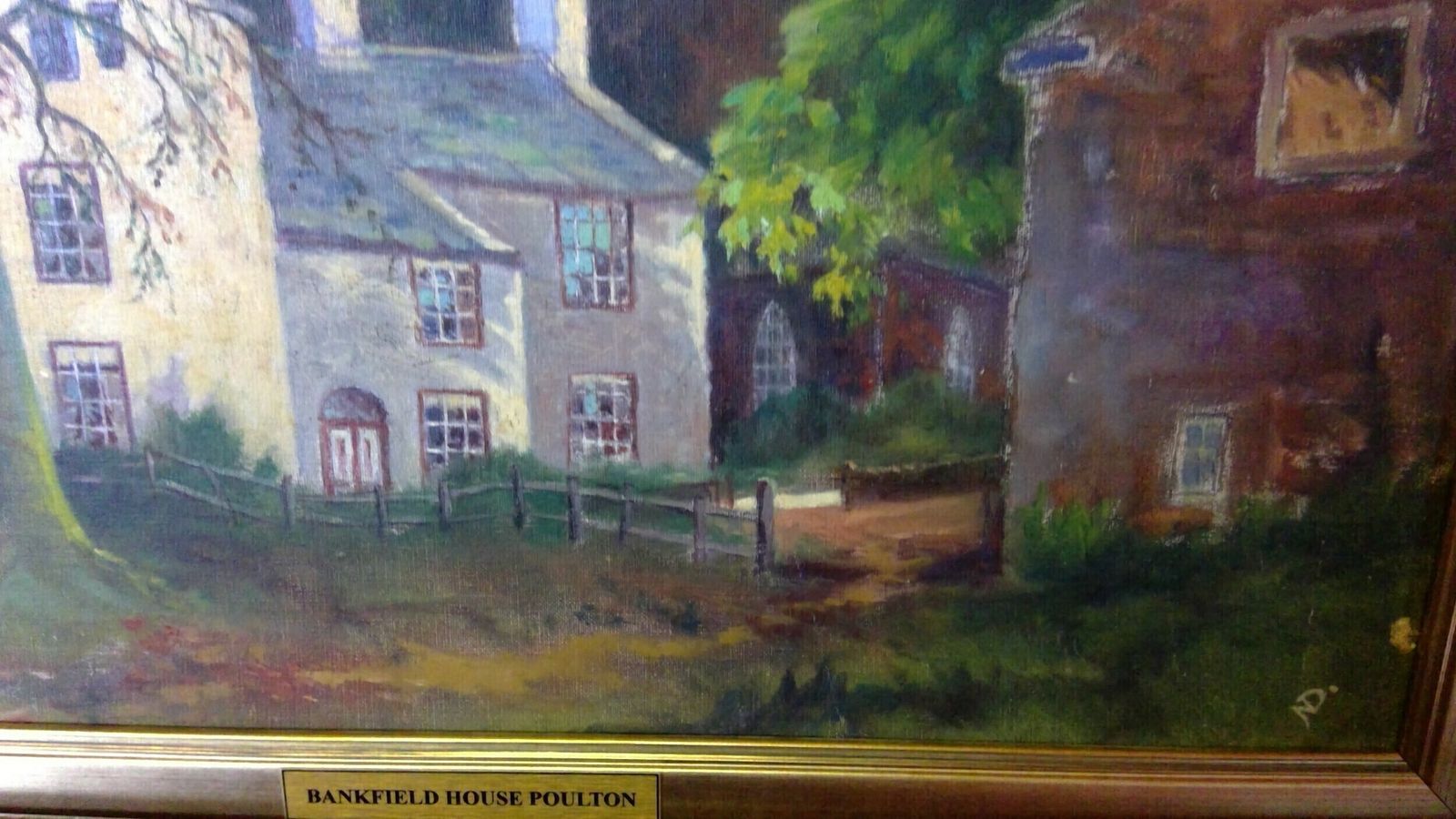 Lancashire Oil Painting On Canvas Layed Down On Board Titled Evening Glow Bankfield Poulton Le Fylde photo 125.0