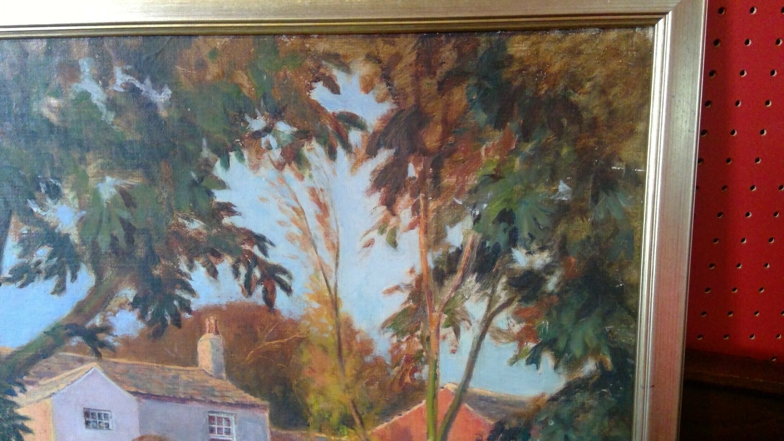 Lancashire,Poulton Le Fylde Interest,Oil Painting On Canvas Layed Down On Board.Titled The Farmhouse,Hardhorn photo 125.0