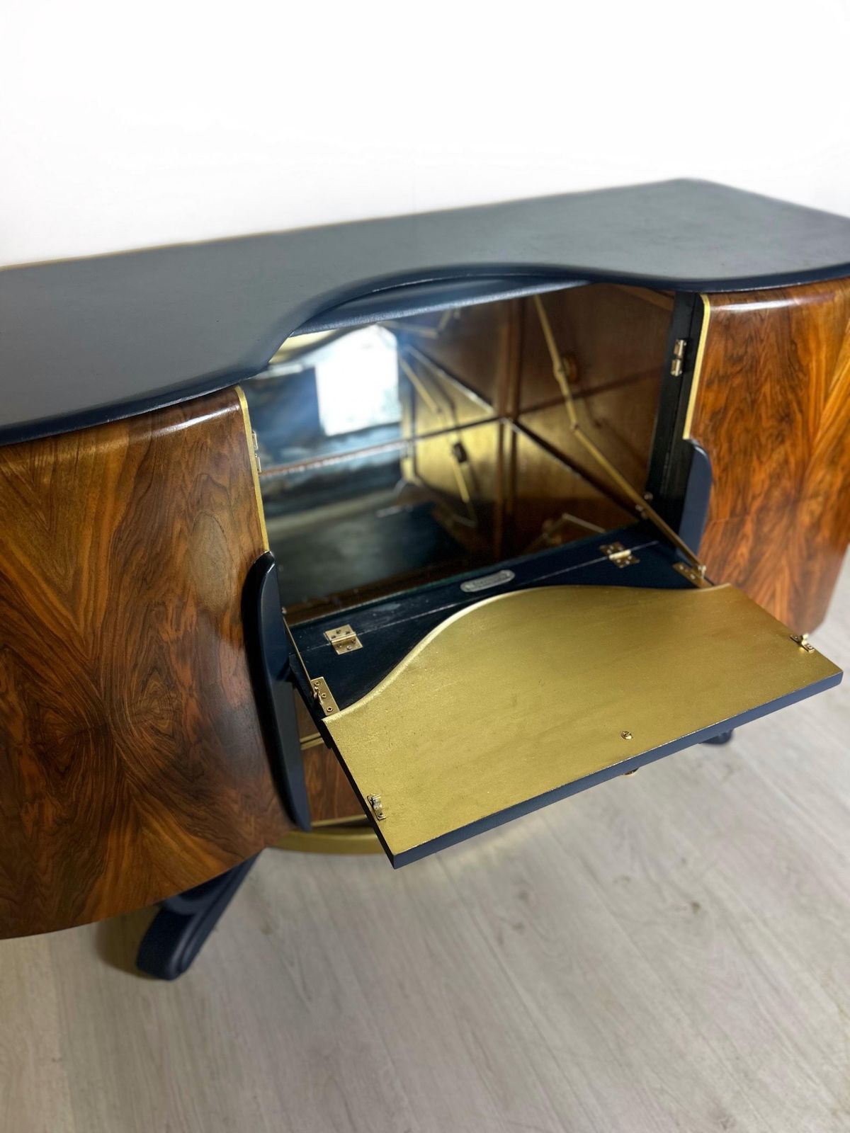 Blue And Gold Art Deco Beautility Cocktail Cabinet photo 1955.0
