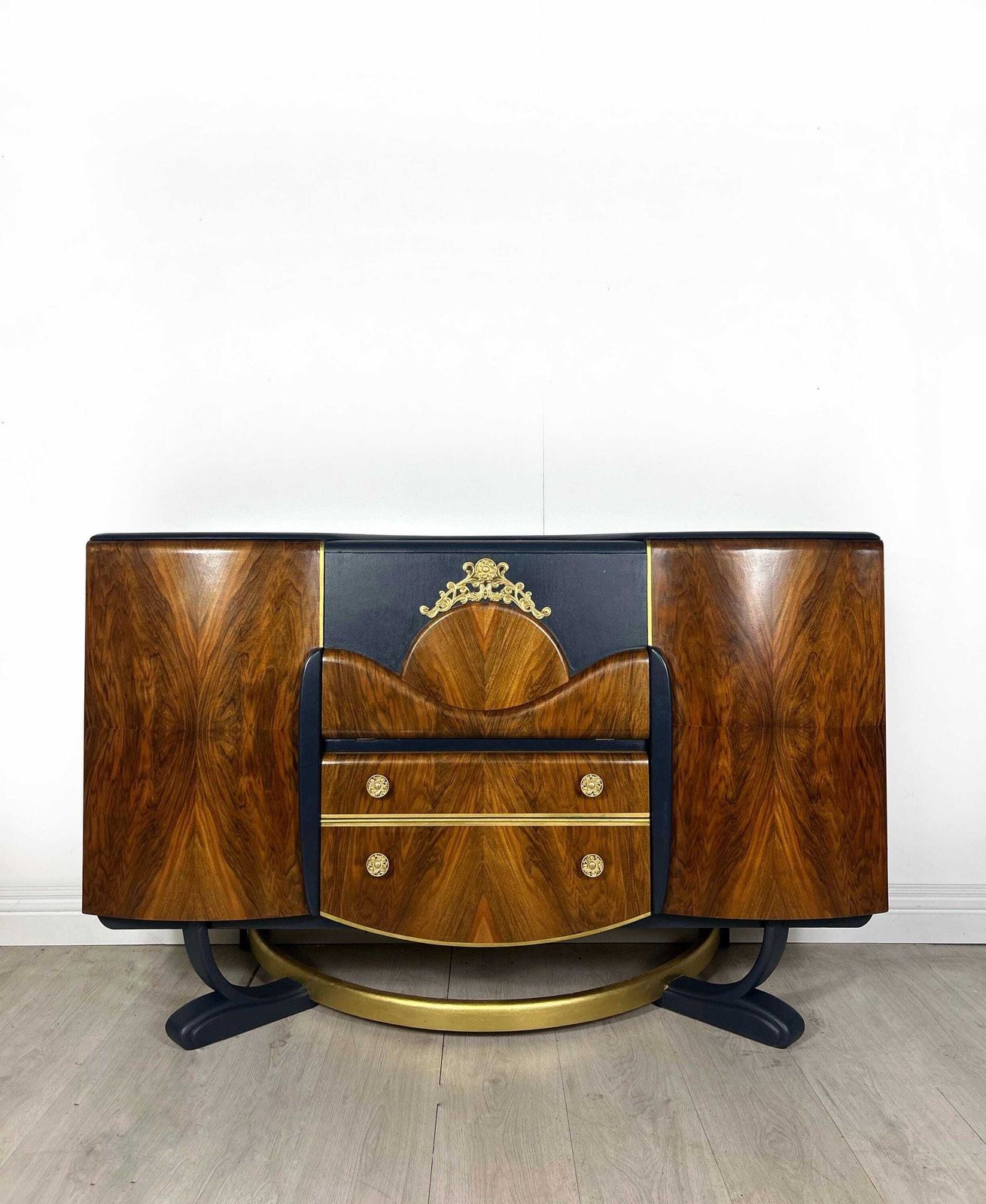 photo furniture Blue And Gold Art Deco Beautility Cocktail Cabinet