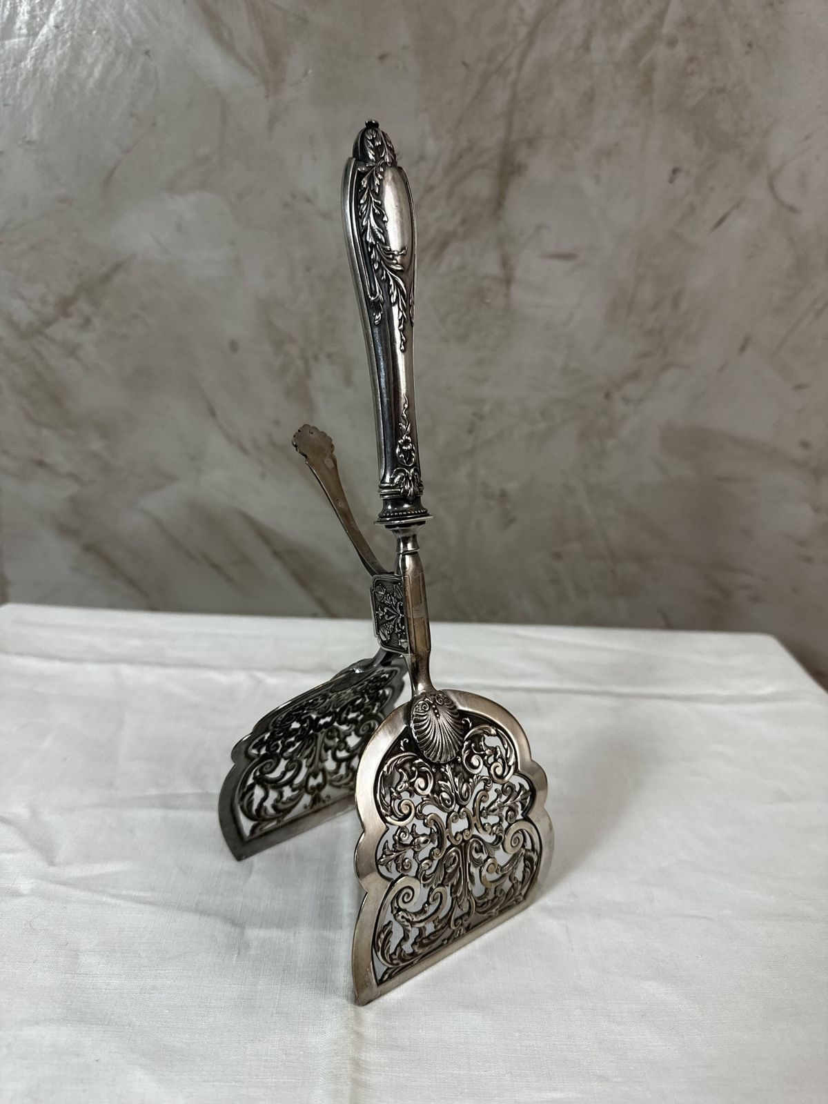 Silver Plated Asparagus Tongs, Early 20th Century photo for sale