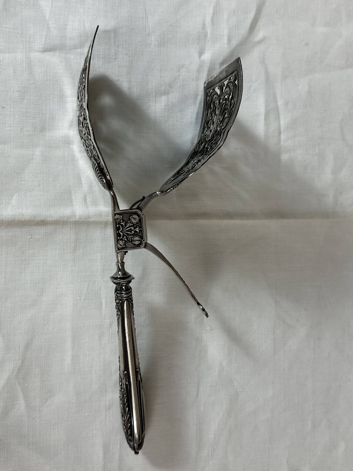 Silver Plated Asparagus Tongs, Early 20th Century photo vintage