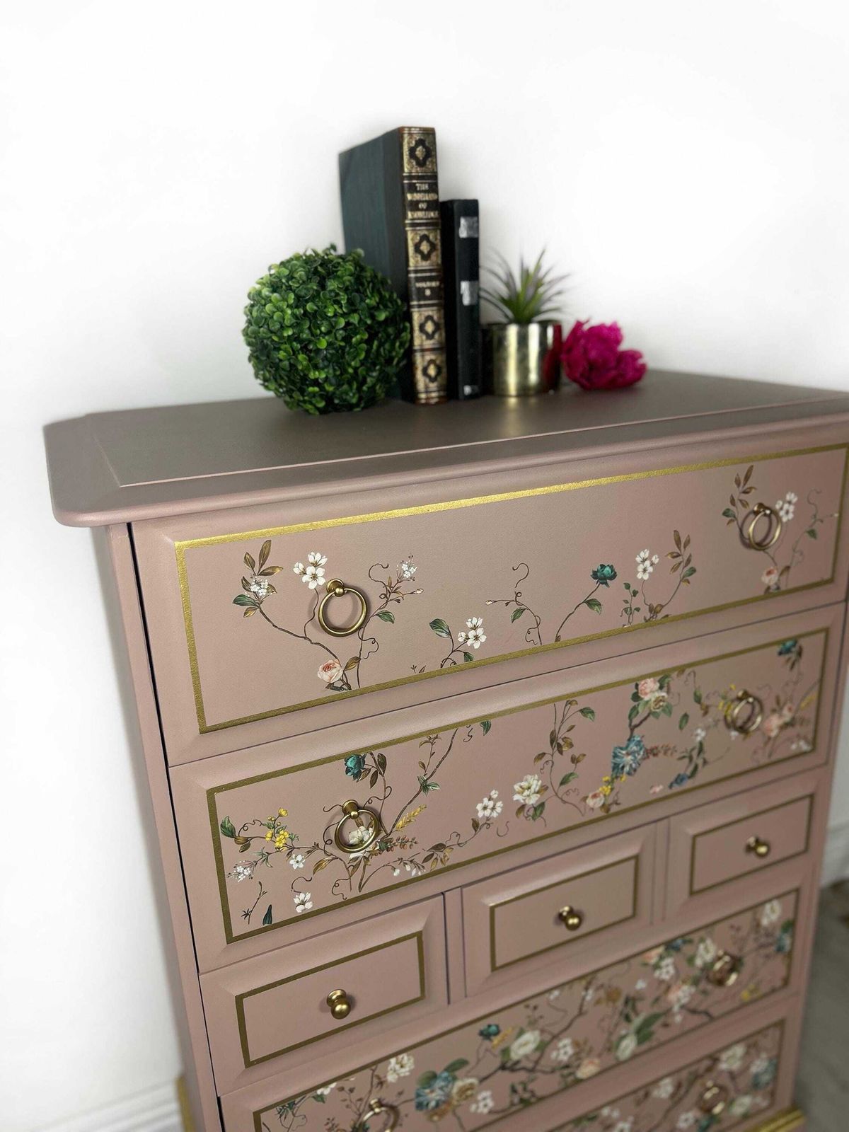 Stag Pink Tallboy Chest Of Drawers photo Furniture