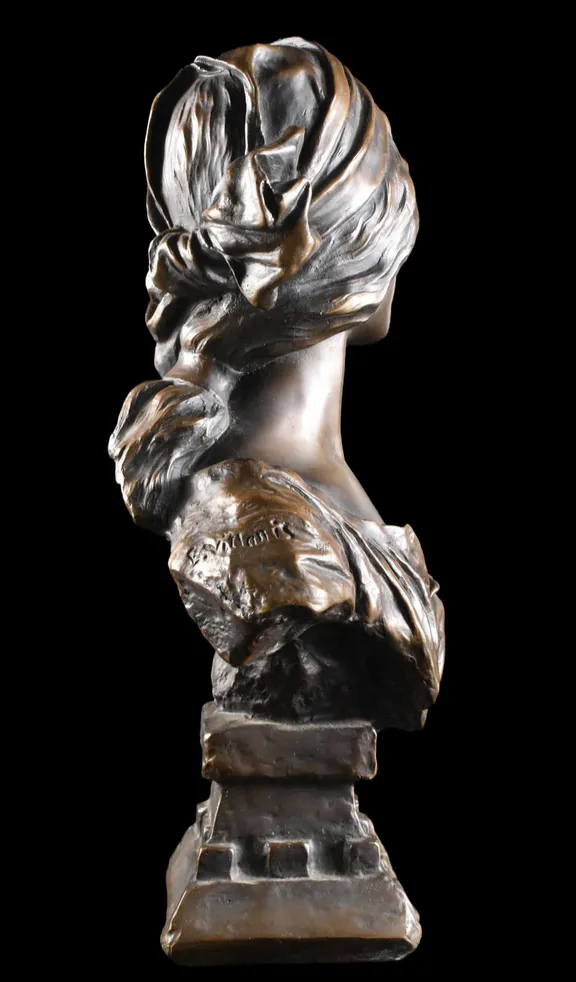 French Antique (Earlt 20thc) Bronze Bust Of Cinderella, Emmanuel Villanis photo Art