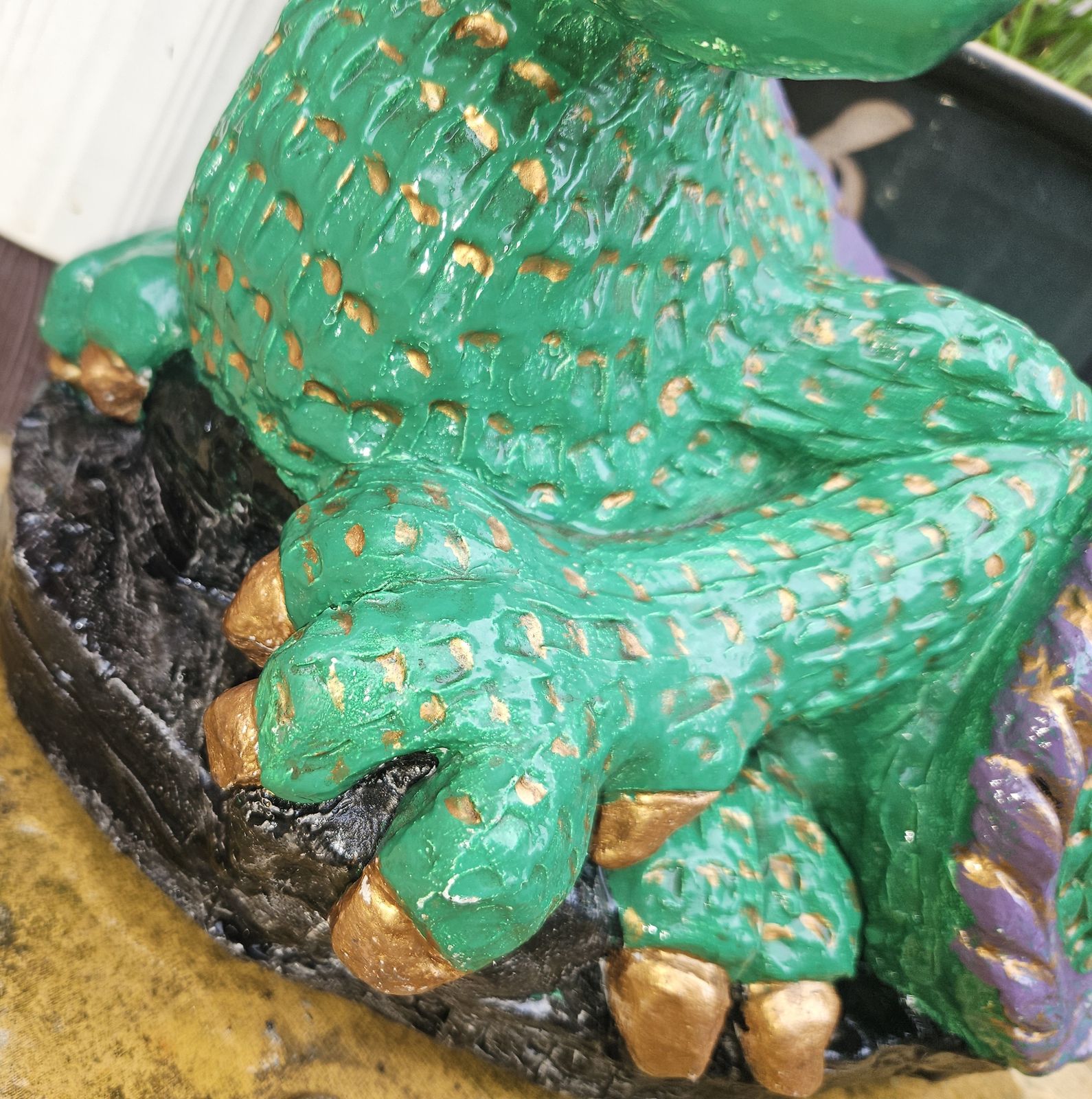 photo for sale Dragon Concrete Garden Ornamental Statue Hand Painted Heavy Stone