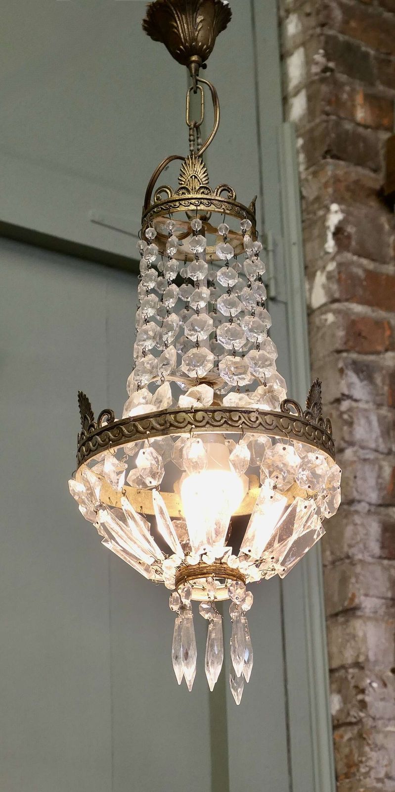 French Empire Style Tent And Baked Chandelier This Is A Lovely Piece photo for sale
