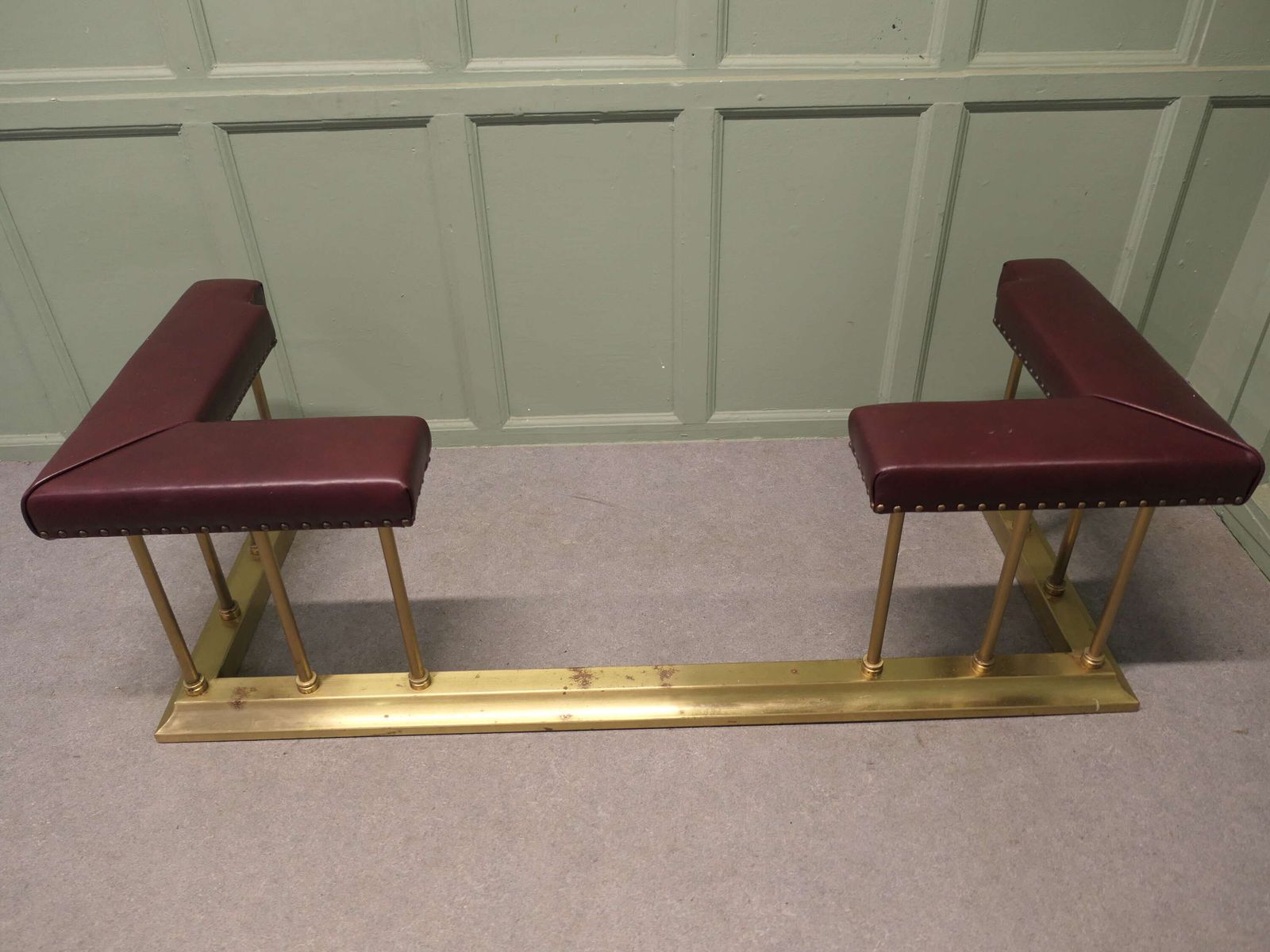 Art Deco Brass Club Fender, Fireside Bench This Is A Lovely Old Country House Piece photo 2340.0