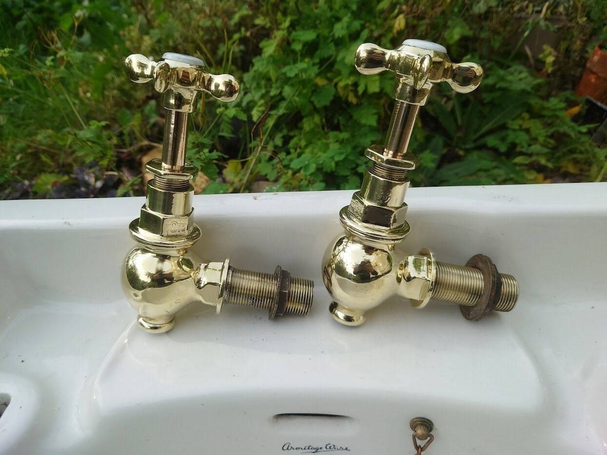 Victorian Brass Bath Taps: Polished Globe Faucets photo buy