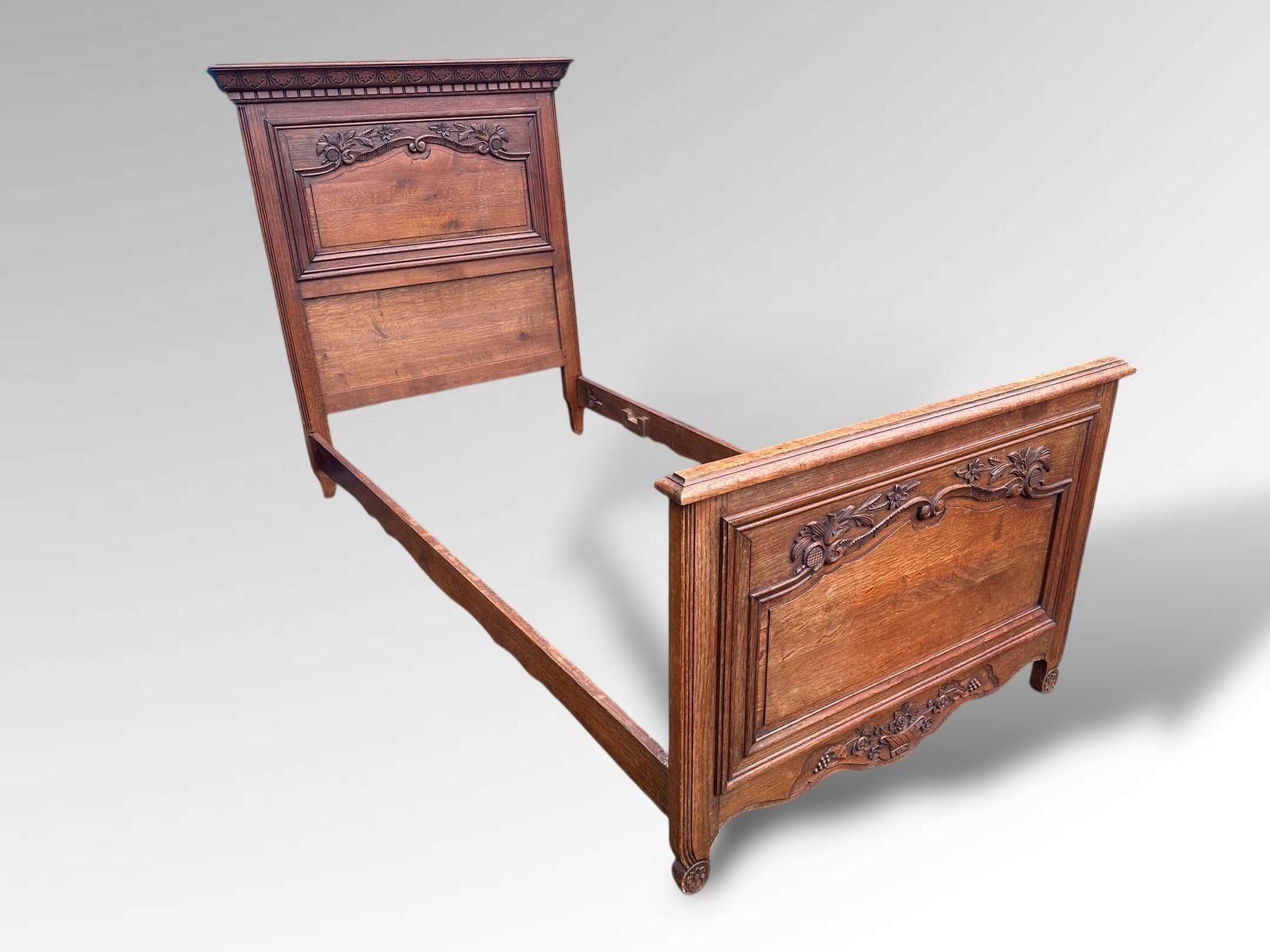 Antique French Single Carved Bed Frame Louis XVI Style photo Furniture