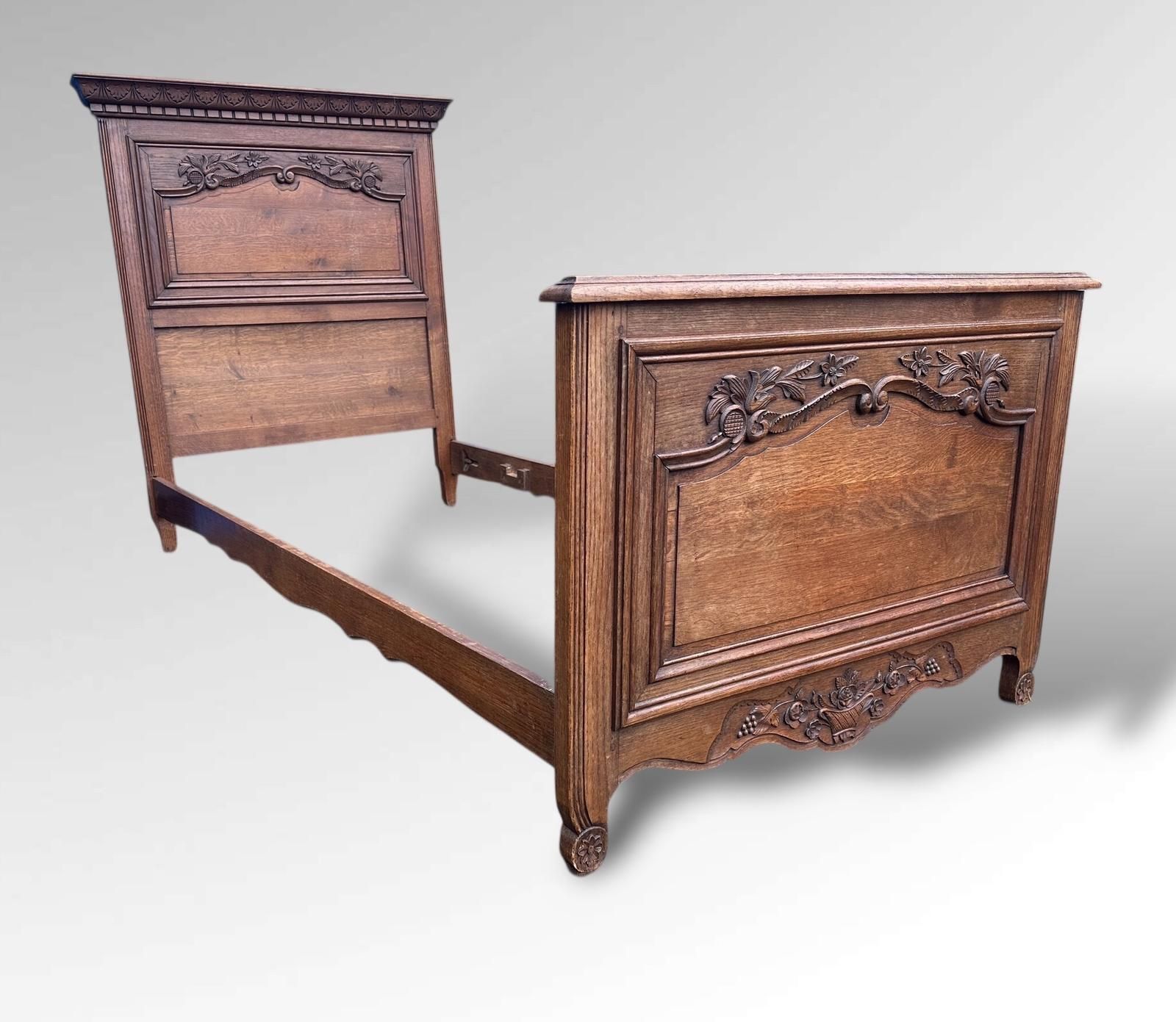 Antique French Single Carved Bed Frame Louis XVI Style photo vinterior