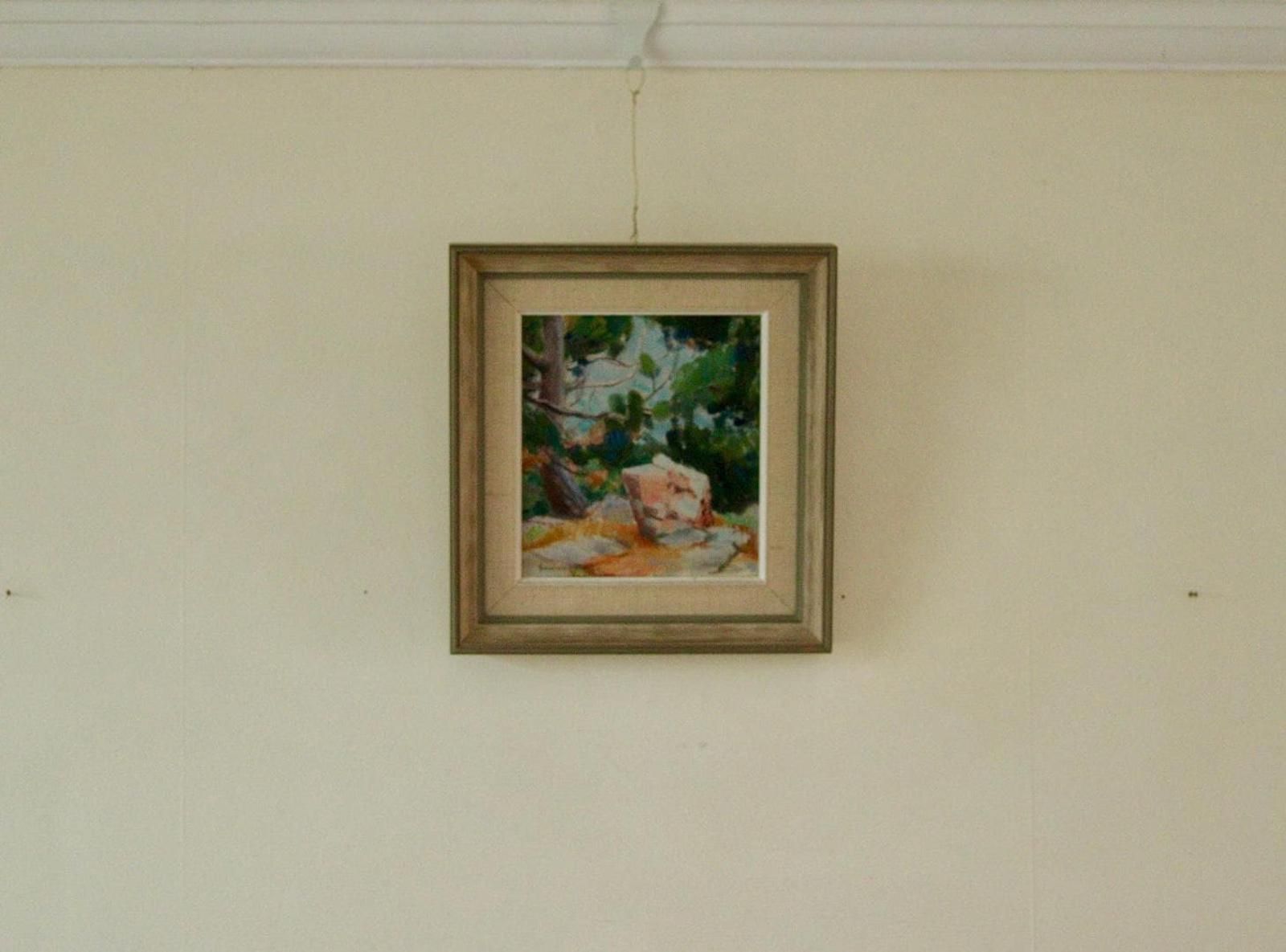 Original Vintage Oil On Panel – “Mountain Lighthouses Kullenberg" By Gunnar Wallentin – Framed, 24 X 25.5 Cm (9.4 X 10 In) photo furniture