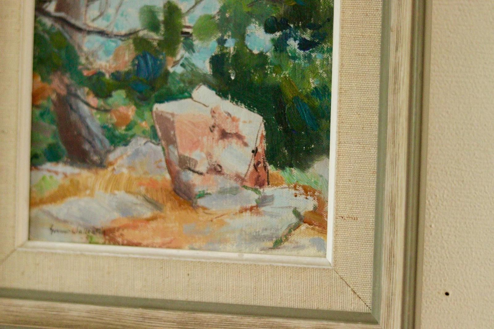 Original Vintage Oil On Panel – “Mountain Lighthouses Kullenberg" By Gunnar Wallentin – Framed, 24 X 25.5 Cm (9.4 X 10 In) photo 235.0