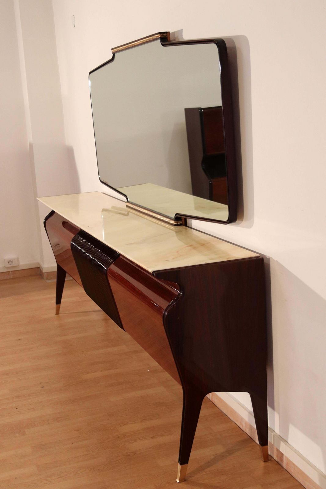 photo buy Mid Century Sideboard By Osvaldo Borsani, Mahogany Rosewood Onyx, Italy, 1950s
