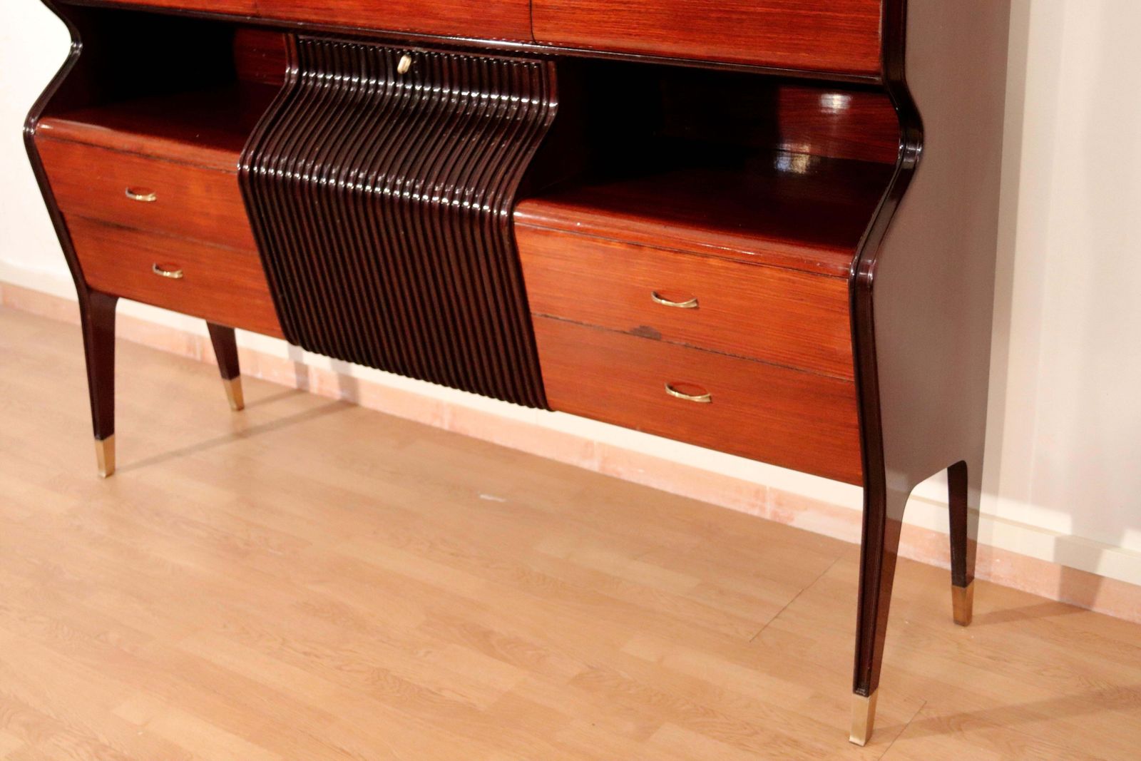 photo furniture Mid Century Sideboard By Osvaldo Borsani, Mahogany Rosewood Maple, Italy 1950s