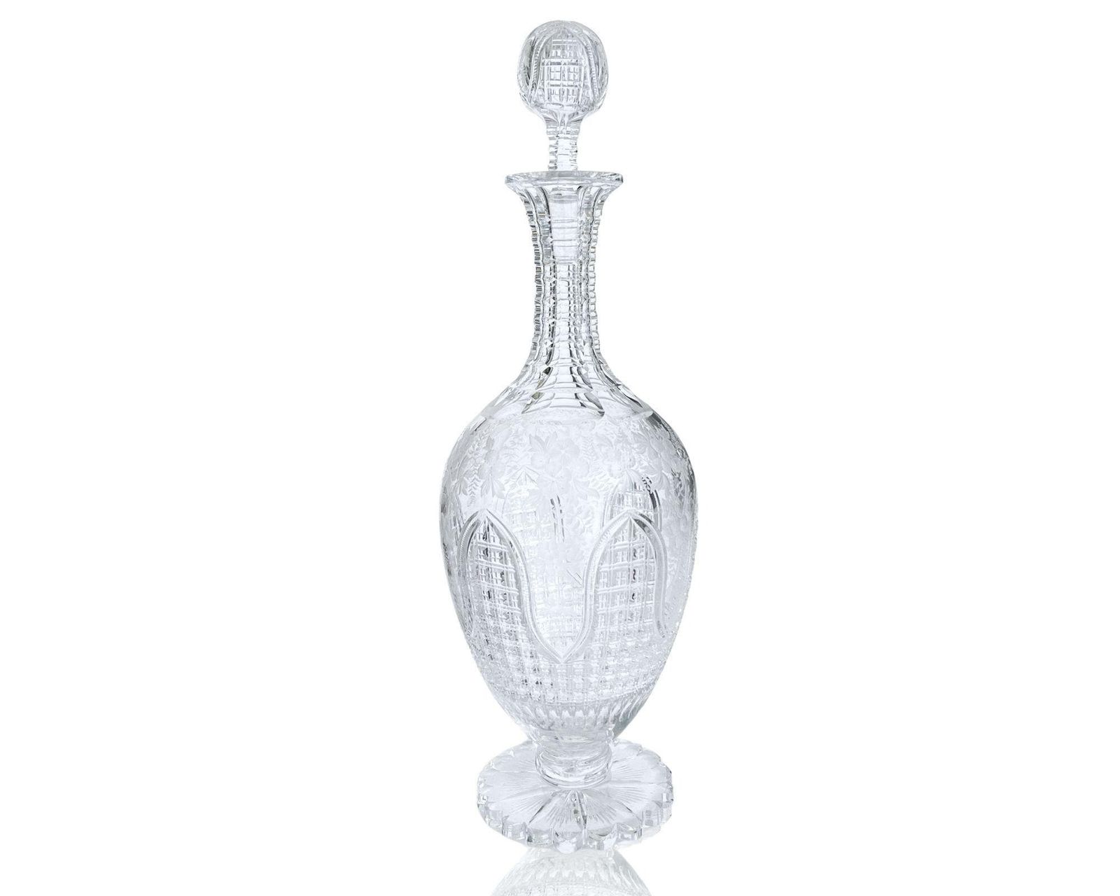 Whiskey Decanter | Liquor Dispenser | Floral Foot | England 1900