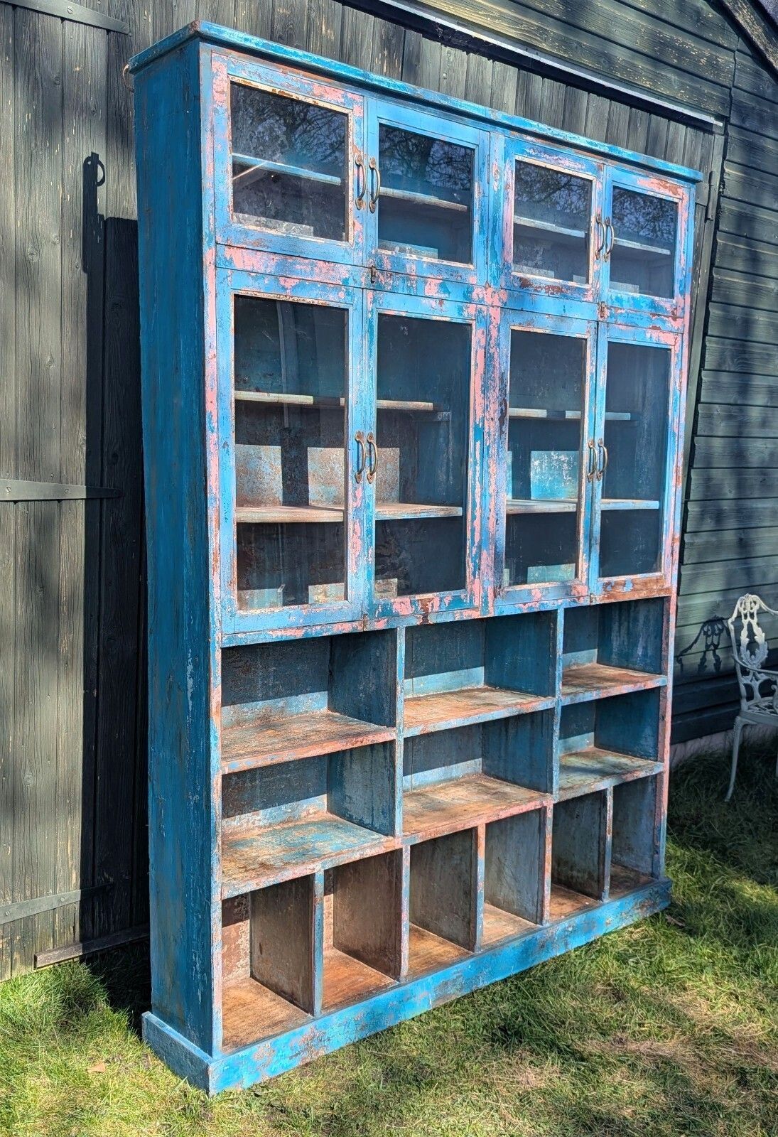 Furniture Huge Mid Century Industrial Glazed Display Cabinet 0296. photo