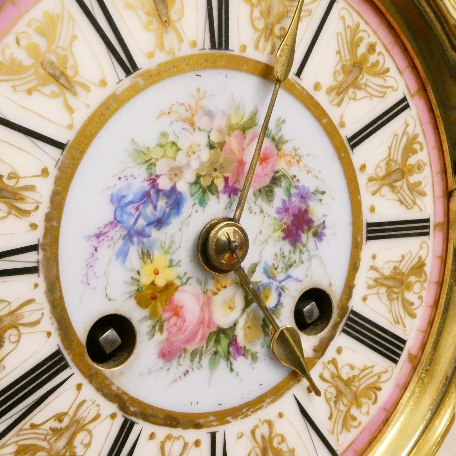 French Louis XV Style Gilt Bronze & Porcelain Mantel Clock By Jean Baptiste Delettrez photo Home Decor