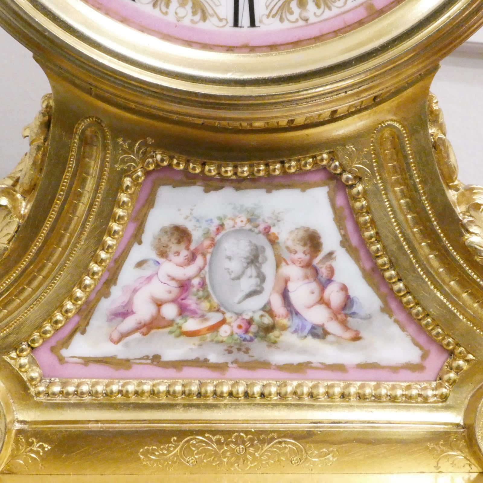 French Louis XV Style Gilt Bronze & Porcelain Mantel Clock By Jean Baptiste Delettrez photo 2200.0