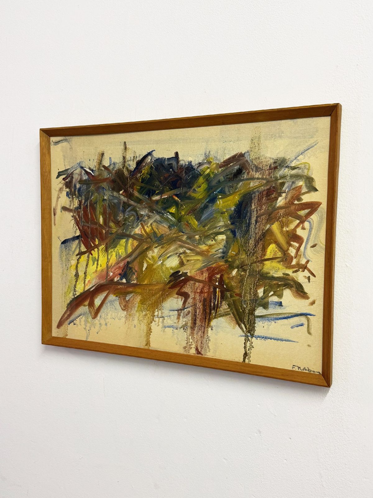 Felix Robbins – Abstract Modernist Oil Painting, Original Signed Artwork photo Art