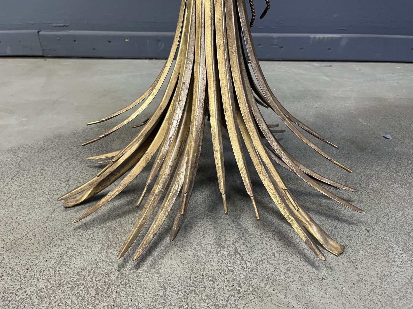 photo furniture Vintage Gilt Metal Sheaf Of Wheat Coco Chanel Coffee Table, 1960s
