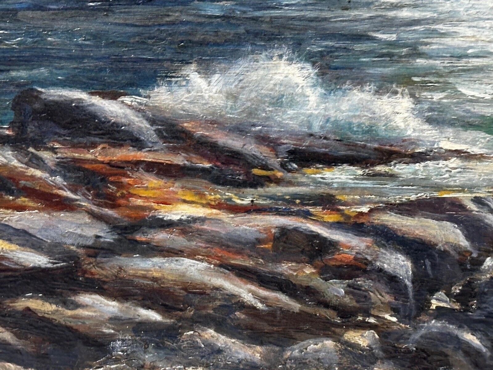Antique 19th Century Marine Seascape Oil Painting – Spanish Head, Isle Of Man – Arthur Cox – Framed Coastal Landscape photo 2650.0