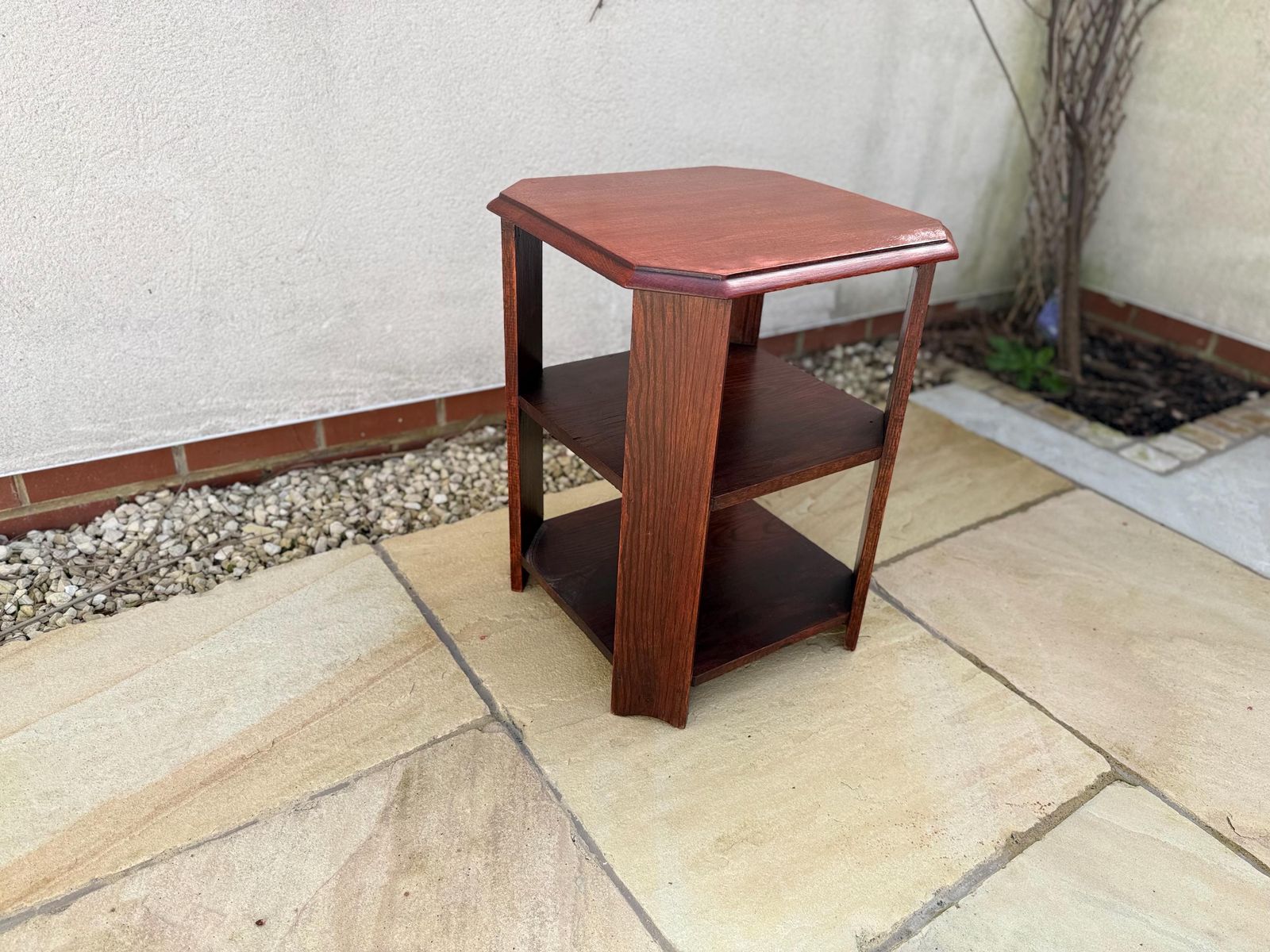 125.0 Vintage Solid Wood Mid Century Side Table / Coffee Table / Plant Stand / Pot Stand / Pedestal Table photo