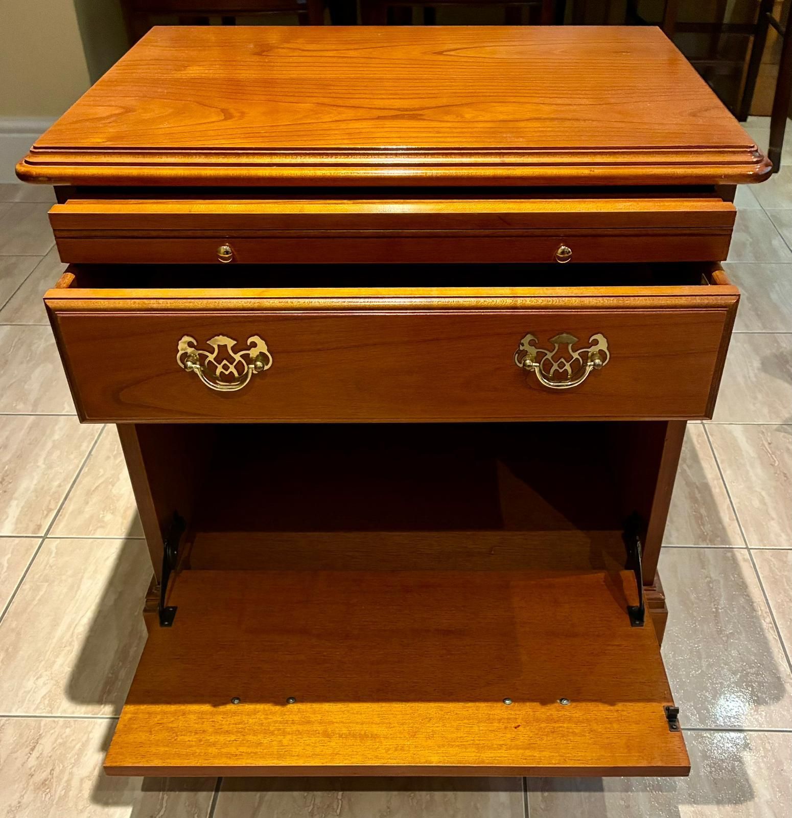 Pair Of Younger Furniture Cherry Bedside Chest With Brushing Slide photo 500.0