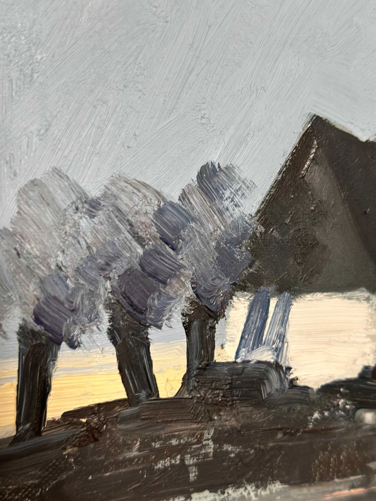 photo buy Original Mid Century Swedish Oil On Canvas – “Farm Motif” By Bengt Hillgrund – Vintage & Framed – 51 × 59 Cm (20.1" × 23.2")