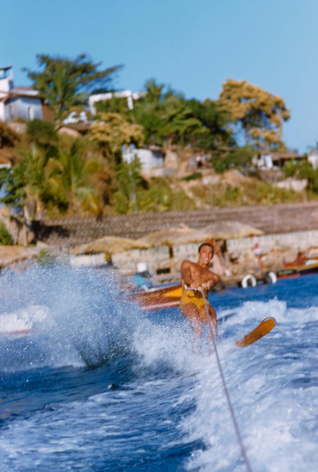 Toni Frissell 'Acapulco Waterskier' 1954 Archival Pigment Print Framed In Black photo furniture