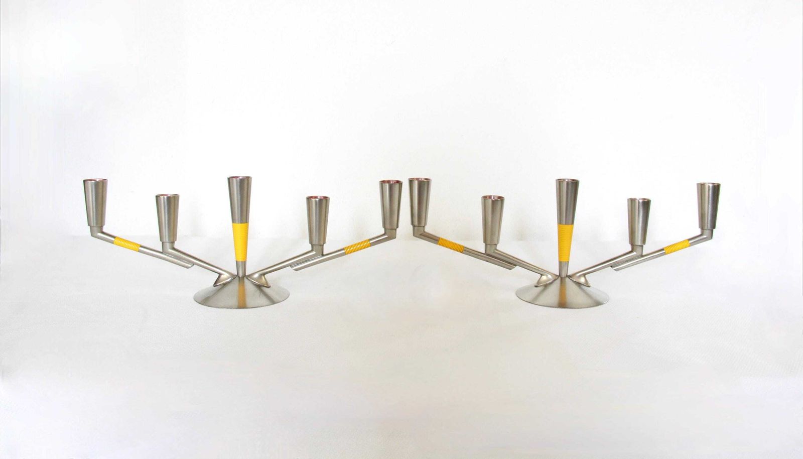 Jos, Midcentury Vintage Scandinavian Design Candle Holders, Set Of 2, Made In Holland, 1960s photo vinterior