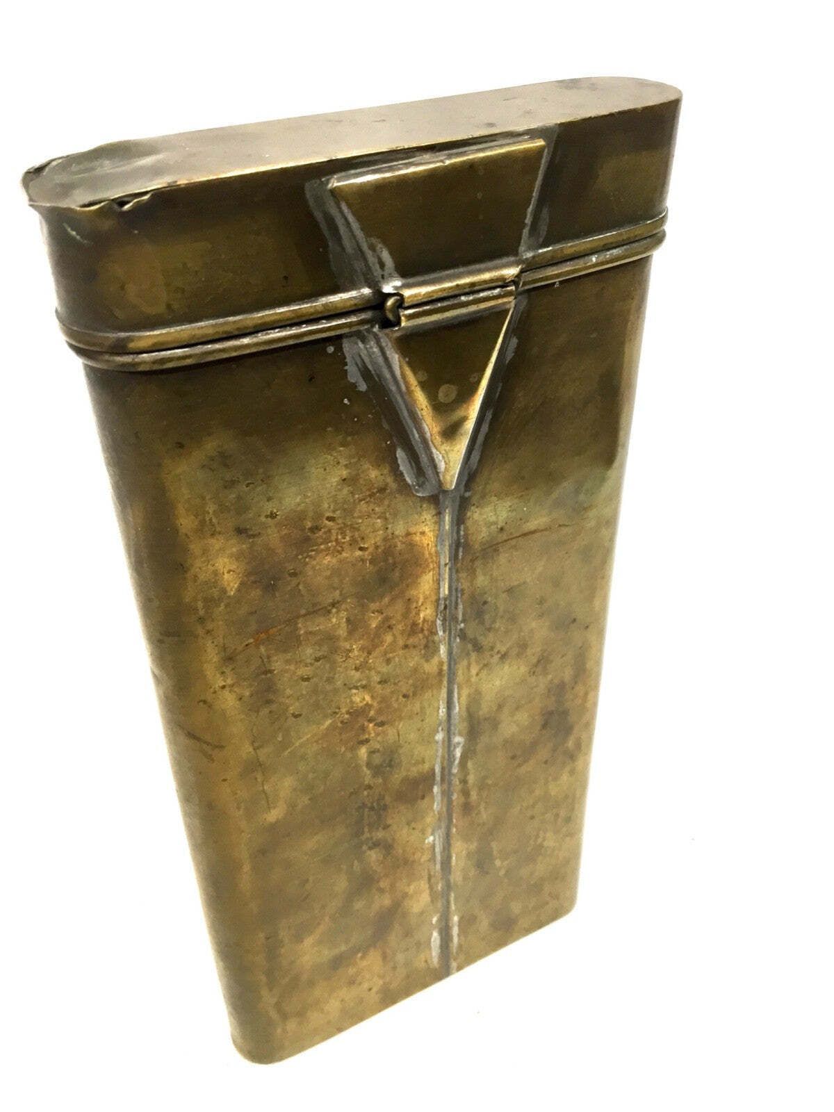 Antique Brass Metal Military Map Tin / Storage Holder Box / Early 20th Century photo buy