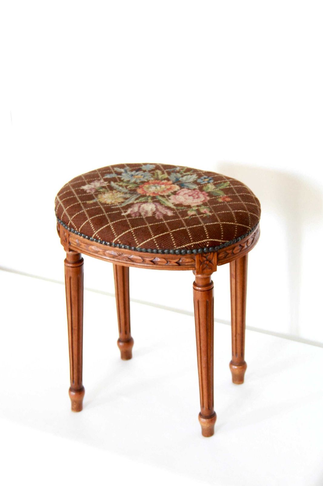 Luigina, Antique Louis XVI Style Foot Rest/ Stool, Italy, 1940s photo furniture