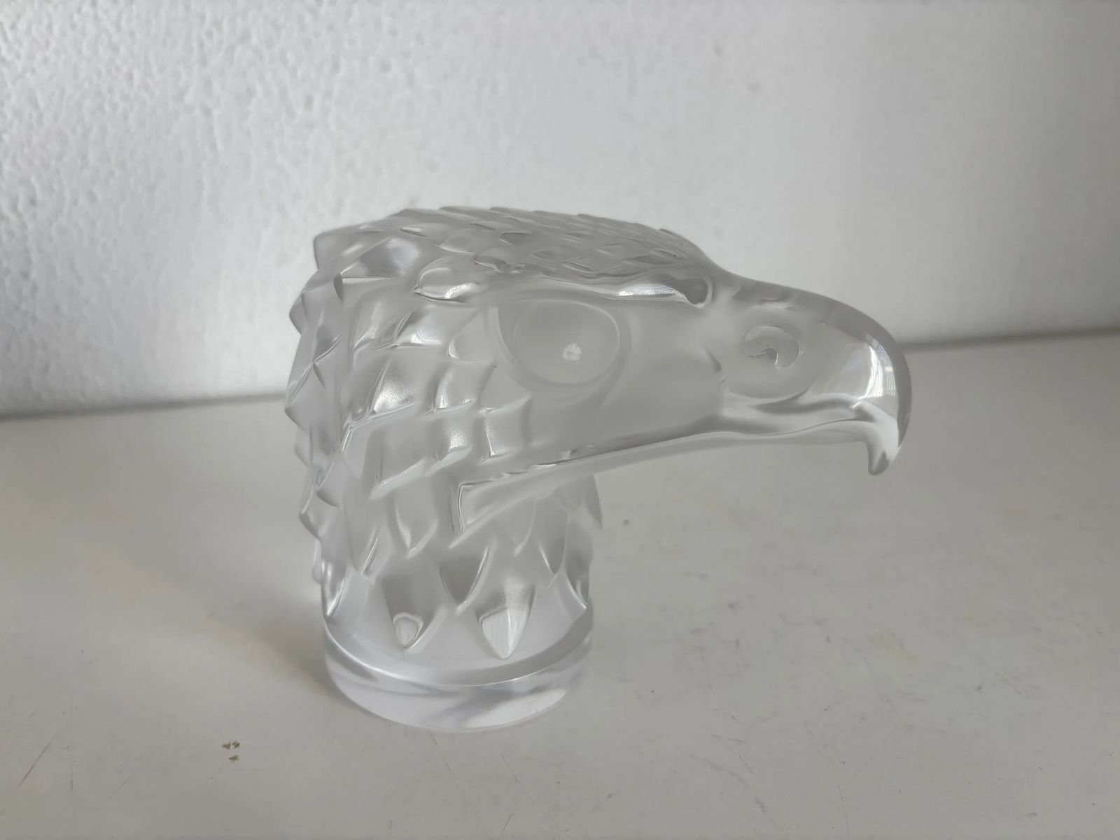 Lalique France "Eagle Head" — Frosted Crystal Eagle Head Mascot, Signed, 1980s — Art Deco, Paperweight, French Glass Figurine photo buy