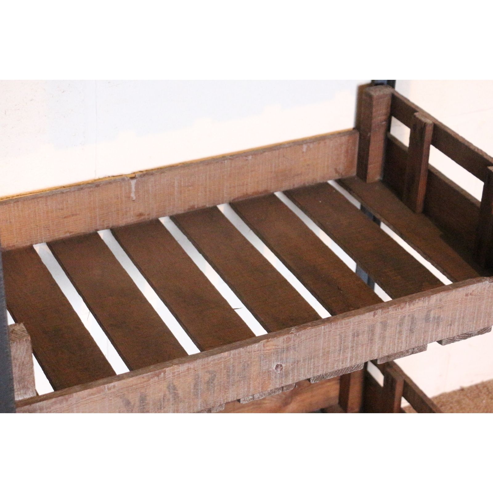 Large Rustic Bakers Rack, Shop Display Stand, Storage Rack, Kitchen Stand, Set With Flat Potato Chitting Trays photo buy