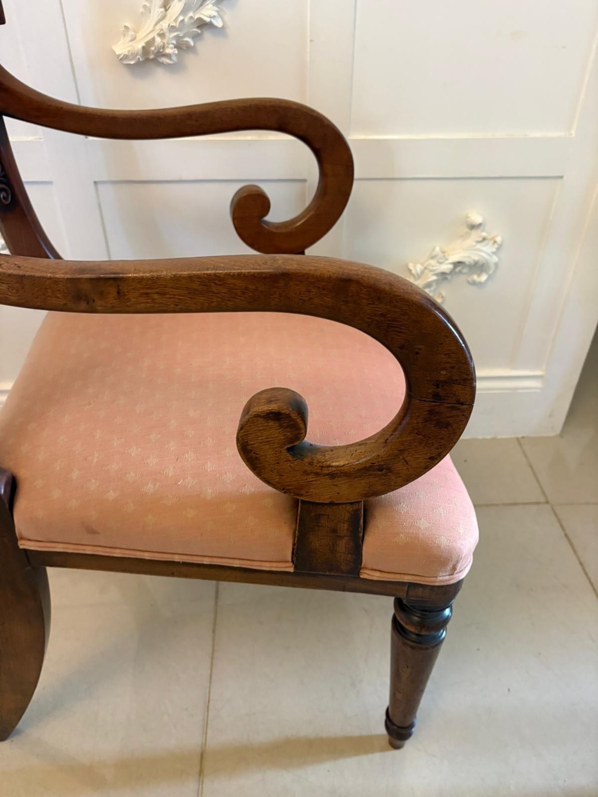 Antique 19th Century Mahogany Set Of 6 Dining Chairs Including 2 Carvers photo vintage