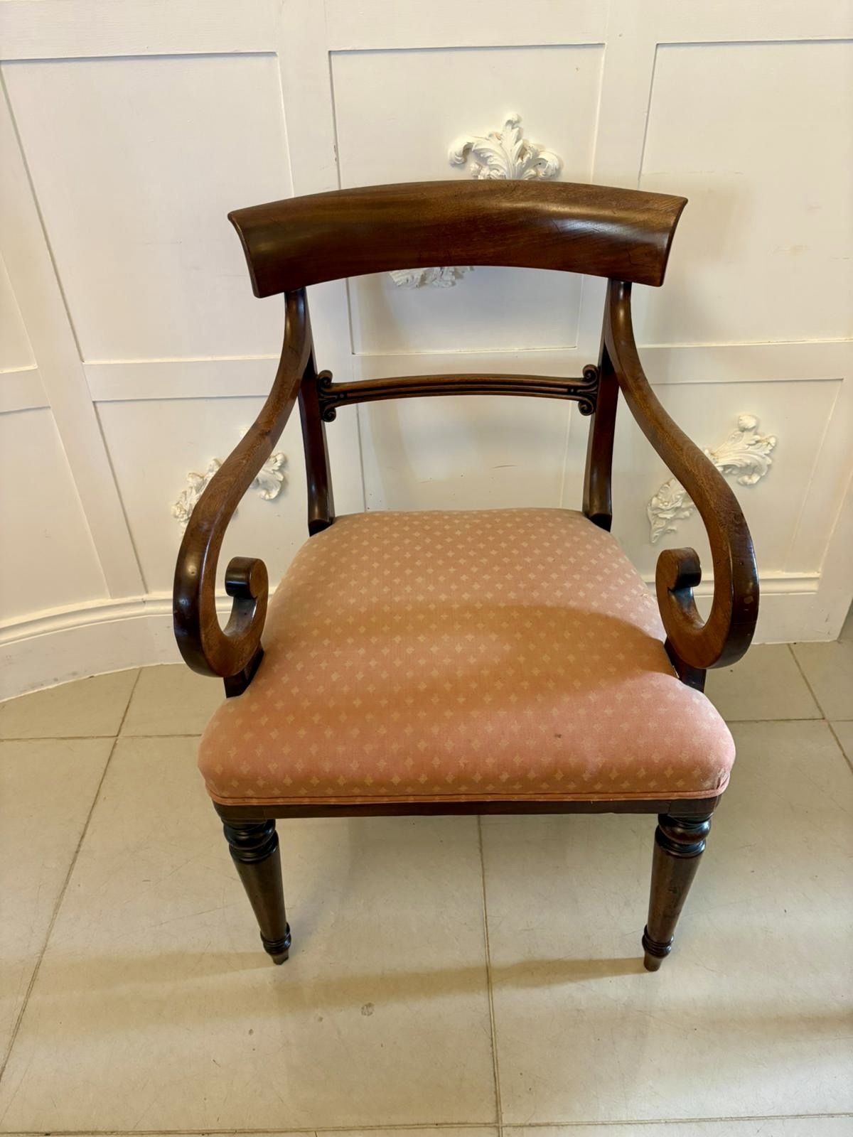 photo for sale Antique 19th Century Mahogany Set Of 6 Dining Chairs Including 2 Carvers