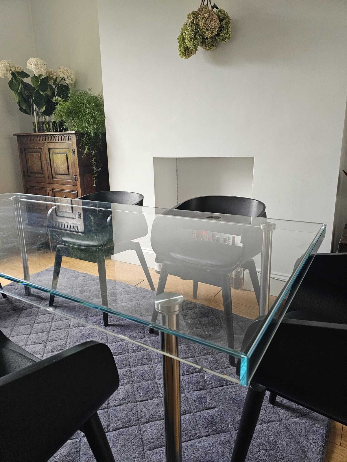 Large Six Seater Glass Dining Table photo Furniture