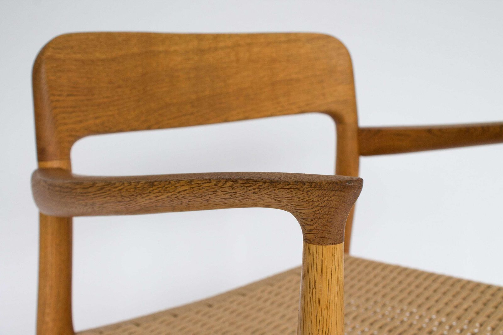 Niels Otto Møller Model 56 Fauteuil Eiken, Deense Mid Century Stoel, Vintage Deense Cordstoel, Møller Stoel photo 1189.0