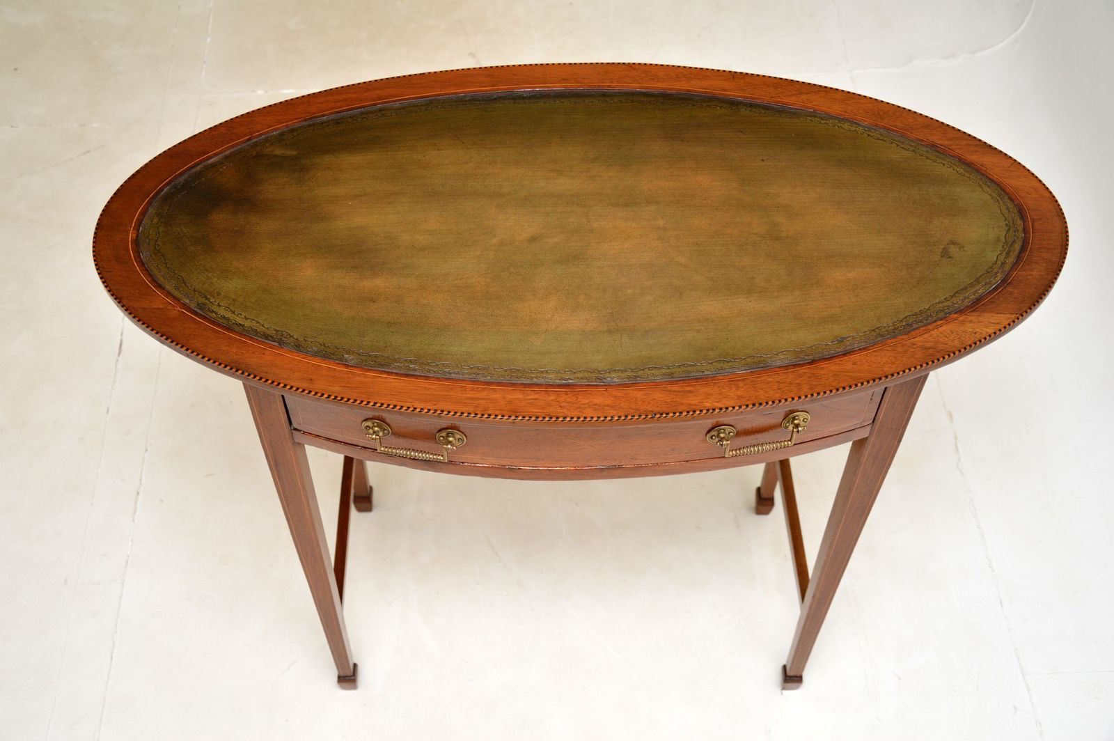 Antique Edwardian Inlaid Mahogany Writing Table photo Furniture