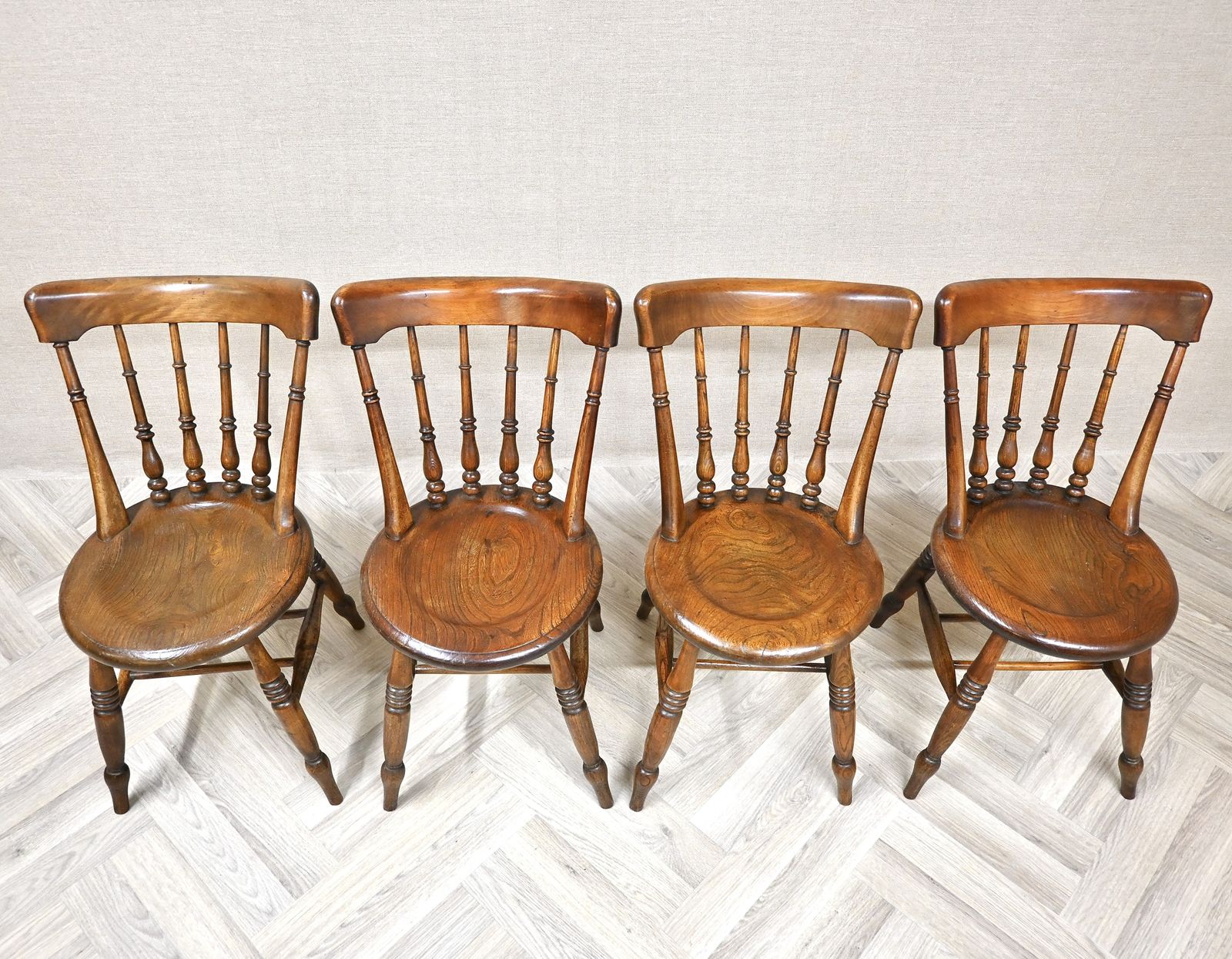 Set Of 4 Penny Seat Windsor Kitchen Dining Chairs photo for sale