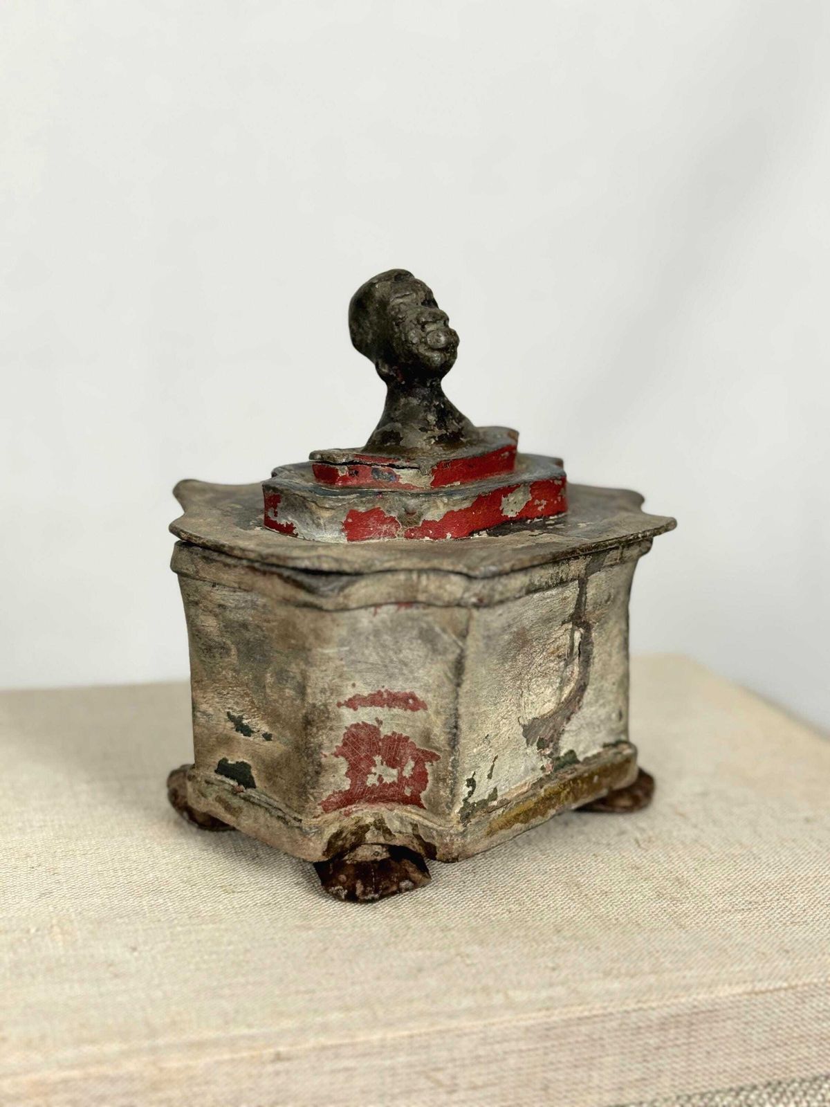 1700s Antique Lead Tobacco Jar | 18th Century Tobacco Pot | Colonial Decor