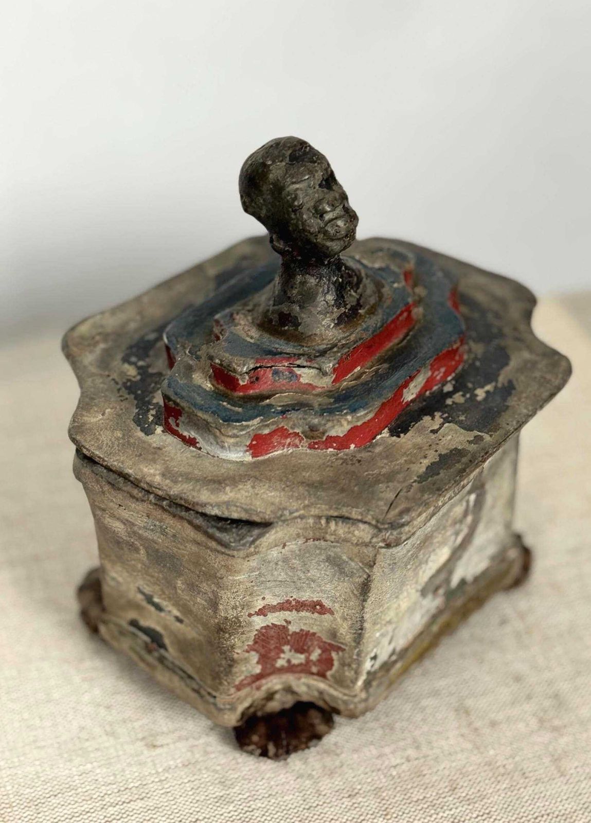 1700s Antique Lead Tobacco Jar | 18th Century Tobacco Pot | Colonial Decor photo for sale