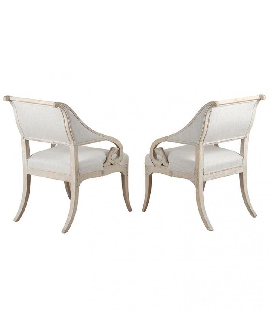 Pair Of 19th Century Period Gustavian Armchairs Made In Stockholm photo 8500.0