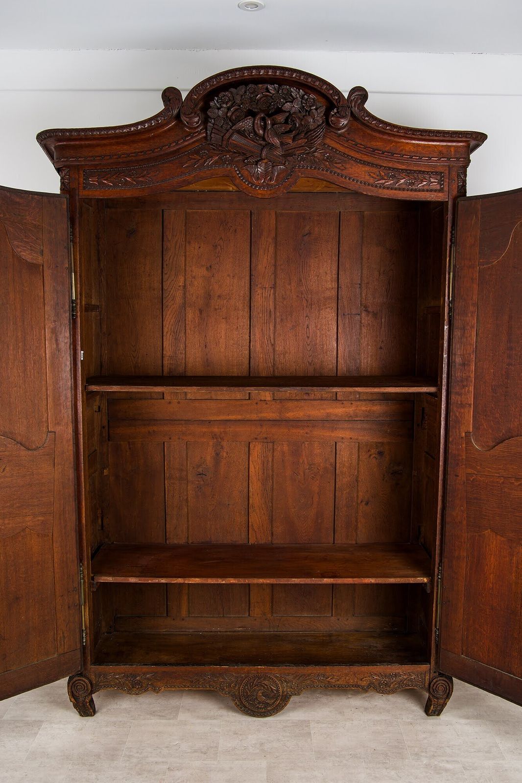 Large Antique French Carved Oak Armoire Wardrobe   19th Century Louis XV Style photo buy