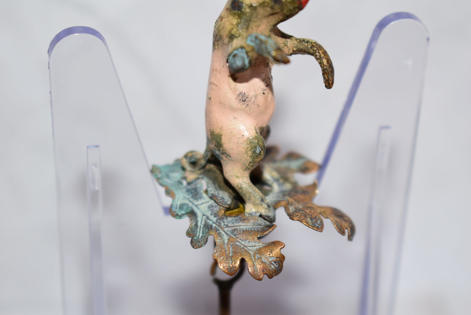 Cold Painted Bronze Begging Pig Table Bell Handle And Clapper In Shape Of An Acorn   Gorgeous Rare Viennese Figure photo 261.0