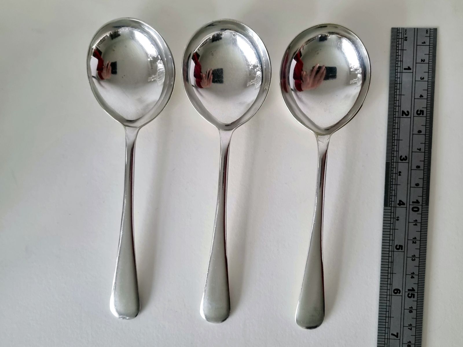 Vintage John Stephenson Sheffield Soup Spoons Set Of 3 photo 55.0