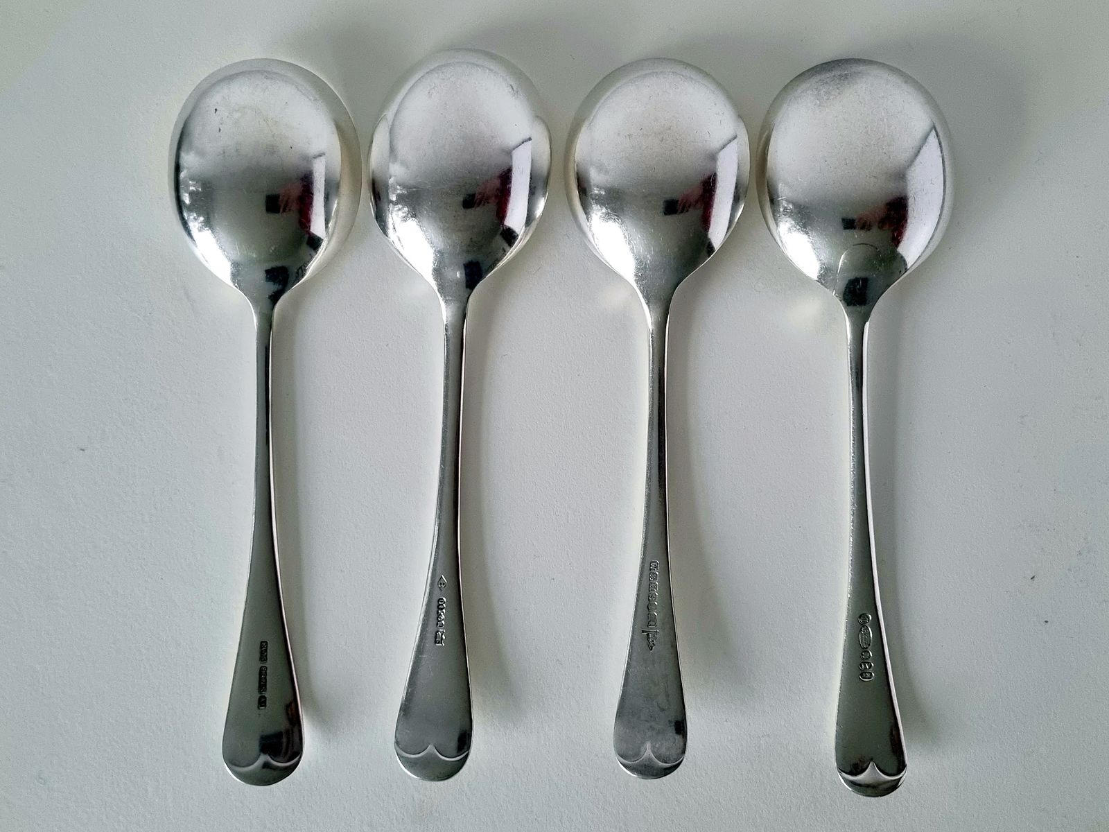 Vintage Silverplate Soup Spoons Set, Mismatched Epns Flatware, Sheffield photo vintage