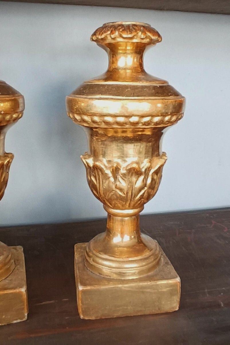 Pair Of Antique Candlesticks With Palm Shaped Bases, Tuscany, Early 19th Century. photo Home Decor